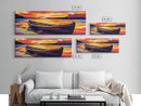Canoe on Lake, Tranquil Sunset, Nature Art, Canvas Print, Cabin Wall Decor, Lake House Art, Water Landscape, Warm Color Palette