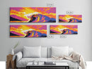 Ocean Wave, Beach Wall Art, Coastal Decor, Framed Canvas Print, Colorful Seascape, Modern Art, Surfing Gift, Vibrant Painting