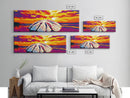 Seashell Sunset, Beach Wall Art, Ocean Decor, Canvas Print, Vibrant Coastal Painting, Nautical Living Room Art, Tropical Bedroom Decor