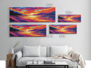 Lake Sunset, Nature Art, Scenic Wall Art, Framed Canvas Print, Vibrant Waterscape Painting, Colorful Living Room Art, Modern Coastal Decor