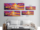 Castle Beach, Dreamy Sunset, Fantasy Wall Art, Canvas Print, Vibrant Coastal Painting, Storybook Landscape, Surreal Living Room Art