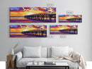 Sunset Pier, Beach Wall Art, Coastal Decor, Vibrant Seascape, Framed Canvas Print, Modern Home Art, Large Landscape, Ocean Sunset