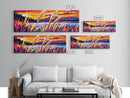 Golden Wheat Field, Sunset Grassland, Vibrant Nature, Abstract Landscape, Framed Canvas Print, Kitchen Wall Art, Modern Farmhouse