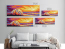 Seashell Beach, Vibrant Sunset, Coastal Art, Ocean Landscape, Framed Canvas Print, Living Room Wall Art, Tropical Decor, Warm Colors