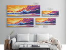 Ocean Waves, Dramatic Seascape, Sunset Surf, Coastal Wall Art, Framed Canvas Print, Beach House Decor, Bold Colors, Modern Nautical