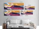 Desert Plateau, Mountain View, Vibrant Landscape, Bold Nature Scene, Framed Canvas Print, Southwestern Decor, Living Room Wall Art