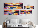 Canoe, Sunset, Reflection, Framed Canvas Print, Vibrant Lake Art, Wilderness Wall Decor, Boho Wall Art, Rustic Home Decor, Autumn Art