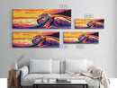 Scuba Mask, Ocean, Sunset, Framed Canvas Print, Diving Wall Art, Beach House Decor, Ocean Adventure Painting, Modern Home Decor