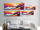 Lake Sunset, Dramatic Sky, Canvas Print, Nature Lover Wall Art, Vibrant Home Decor, Warm Color Palette, Boho Landscape Print