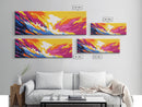 Sunset Wave, Ocean Wall Art, Abstract Beach Scene, Coastal Decor, Canvas Print, Vibrant Seascape, Living Room Art, Surfer Gift