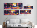 Autumn Forest, Fall Wall Art, Vibrant Nature Scene, Rustic Cabin Decor, Canvas Print, Woodland Path, Cozy Living Room Art, Adventure