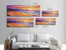 Golden Beach, Vibrant Sunset Print, Ocean Landscape, Seaside Home Decor, Canvas Print, Living Room Art, Warm Colors, Relaxing Scene
