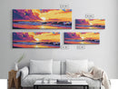 Ocean Sunset, Colorful Waves, Coastal Scene, Framed Canvas Print, Beach House Art, Tropical Vibes, Living Room Decor, Gift Idea