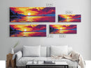 Golden Horizon, Tranquil Sea, Scenic Beauty, Canvas Print, Nautical Wall Art, Sunset Painting, Summer Home, Vibrant Wall Art