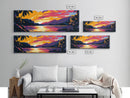Sunset Paradise, Tropical Waters, Exotic Escape, Framed Canvas Print, Coastal Wall Art, Boho Beach Decor, Relaxing Living Room Art