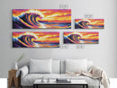 Ocean Wave, abstract surf, beach wall decor, coastal painting, ocean lover art, modern home decor, Canvas Print, Framed Canvas Print