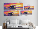 Rolling Wave, ocean power, surf painting, coastal home decor, surfer aesthetic, Beach Wall Art, Canvas Print, Framed Canvas Print