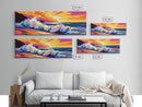 Sea Foam, crashing waves, ocean energy, vibrant beach scene, tropical paradise, Coastal Home Decor, Canvas Print, Framed Canvas Print