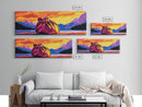 Mountain Adventure, Hiking Scenic View, Colorful Travel Art, Rustic Cabin Wall Art, Framed Canvas Print, Autumn Wilderness Decor