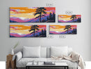 Lone Pine Tree, Mountain Sunset Art, Tranquil Nature Scene, Rustic Lodge Wall Art, Framed Canvas Print, Cozy Cabin Decor