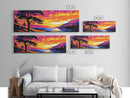Lakeside Sunset, Scenic View, Tranquil Nature, Framed Canvas Print, Relaxing Landscape, Living Room Decor, Sunset Wall Art