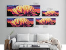 Blooming Lotus, Floral Wall Art, Vibrant Nature, Zen Home Decor, Framed Canvas Print, Botanical Painting, Yoga Room Art, Modern Style
