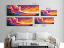 Volcanic Eruption, Sunset Sky, Canvas Print, Colorful Landscape Art, Bold Nature Decor, Abstract Wall Art, Living Room Wall Art
