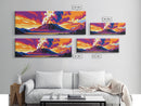 Explosive Volcano, Lava Art, Framed Canvas Print, Bold Nature Art, Vibrant Landscape, Fiery Sky, Modern Wall Decor, Office Art
