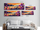 Floral Lake, Wildflower Sunset, Framed Canvas Print, Botanical Wall Art, Nature Scene, Boho Home Decor, Bedroom Artwork, Office Art