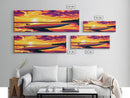Speedboat, Ocean Sunset, Coastal Escape, Canvas Print, Vibrant Nautical Art, Beach House Wall Decor, Living Room Artwork, Boho Style