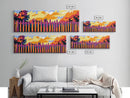 Picket Fence, Autumn Trees, Canvas Print, Cozy Fall Art, Warm Wall Decor, Rustic Landscape, Living Room Art, Country Farmhouse Decor