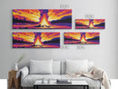 Bonfire Glow, Mountain Sunset, Scenic Fire Art, Canvas Print, Rustic Lodge Decor, Cabin Living Wall Art, Fall Home Aesthetic, Nature Vibes