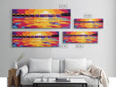 Waterfall Reflection, Sunset Glow, Bold Landscape, Canvas Print, Nature Wall Art, Vibrant Colors, Living Room Art, Modern Aesthetic