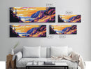 Coastal, Trail, Sunset, Framed Canvas Print, Nature Lover's Wall Art, Adventure Decor, Vibrant Landscape, Hiking Inspired Art, Cabin Art