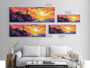 Lighthouse Sunset, Coastal Art, Nautical Wall Decor, Beach House Art, Vibrant Seascape, Framed Canvas Print, Living Room Wall Art