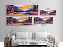 Mountain River, Autumn Landscape, Rustic Wall Art, Nature Painting, Vibrant Wilderness Print, Framed Canvas Print, Cabin Wall Art