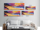 Beach Sunset, Coastal Vibes, Ocean Landscape, Tropical Wall Art, Vibrant Seascape, Framed Canvas Print, Living Room Wall Decor