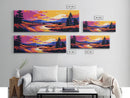 River Valley, Wild Nature, Sunset Glow, Canvas Print, Rustic Wall Art, Mountain Landscape, Vibrant Home Decor, Scenic Painting