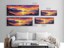 Mountain Lake, Vibrant Sunset, Serene Water, Canvas Print, Relaxing Wall Art, Nature Painting, Bedroom Art, Cabin Aesthetic, Gift Idea