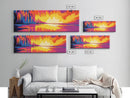 Waterfall Glow, Sunset Reflection, Mystical Art, Canvas Print, Dreamy Landscape, Ethereal Decor, Bedroom Wall Art, Boho Aesthetic
