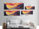 Cliffside Sunset, Golden Coast, Majestic Landscape, Canvas Print, Nature Wall Art, Bold Colors, Living Room Art, Scenic View, Travel Lover