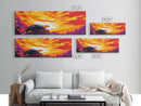 Eagle Nest, Sunset Sky, Bold Wildlife, Canvas Print, Nature Wall Art, Vibrant Home Decor, Rustic Cabin Art, Majestic Bird Painting