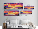 Scenic Lake Art, Sunset Painting, Vibrant Nature Scene, Rustic Wilderness Wall Art, Cozy Cabin Decor, Colorful Mountain Art, Canvas Print