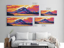 Majestic Mountain Art, Bold Colorful Landscape, Vibrant Sunset Scenery, Rustic Lodge Wall Decor, Western Adventure Aesthetic, Canvas Print