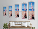 Beach Flowers, Ocean View, Coastal Art, Framed Canvas Print, Boho Seascape, Serene Landscape, Minimalist Beach Decor, Living Room Art