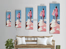 Fashion Model Walking, Feminine Wall Art, Chic Bedroom Decor, Soft Pastel Aesthetic, Minimalist Fashion Illustration, Canvas Print