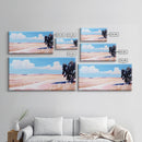 Golden Field Landscape, Warm Summer Painting, Minimalist Nature Print, Scenic Country Art, Rustic Home Decor, Framed Canvas Print