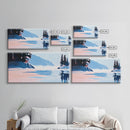 Mountain Lake, Peaceful Nature Art, Minimalist Alpine Landscape, Framed Canvas Print, Cabin Wall Decor, Calm Winter Aesthetic.