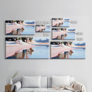 Coastal Tree, Overhang, Canvas Print, Ocean-inspired decor, modern beach wall art, pastel seascape, tranquil scenery, tropical vibes