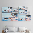 Seaside Escape, Cliffside Beauty, Canvas Print, Modern Coastal Art, Boho Nature Painting, Blue Ocean Decor, Large Wall Art, Living Room
